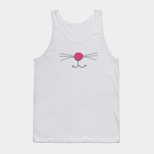 Cute cat face nose and whiskers symbol Tank Top